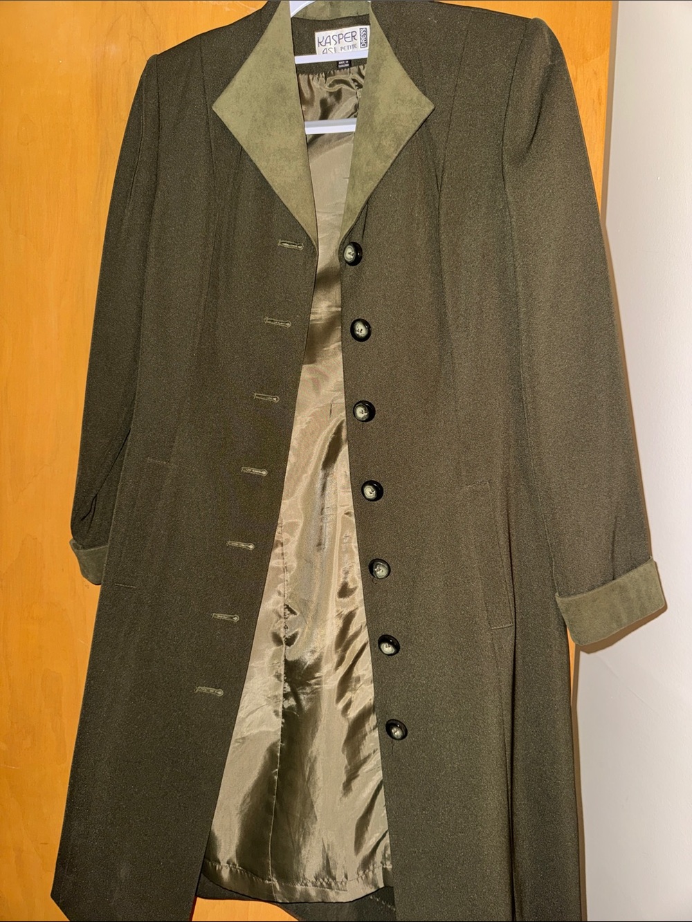 Kasper Dark Olive Green Trench Coat for Men